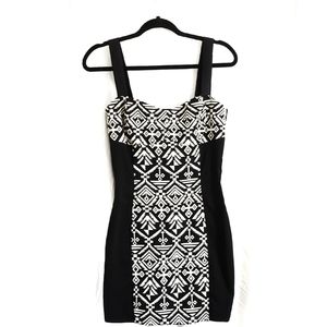 H&M Fitted Black Dress Pattern Design Size 10 NWT